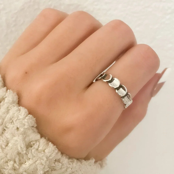 925 Sterling Silver Layer Stackable Ring Multi Layer Dainty Ring Band - Picture 2 of 8